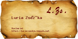 Luria Zsóka névjegykártya